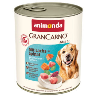 animonda GranCarno Original výhodná balení  24 ks (24 x 800 g) - losos a špenát