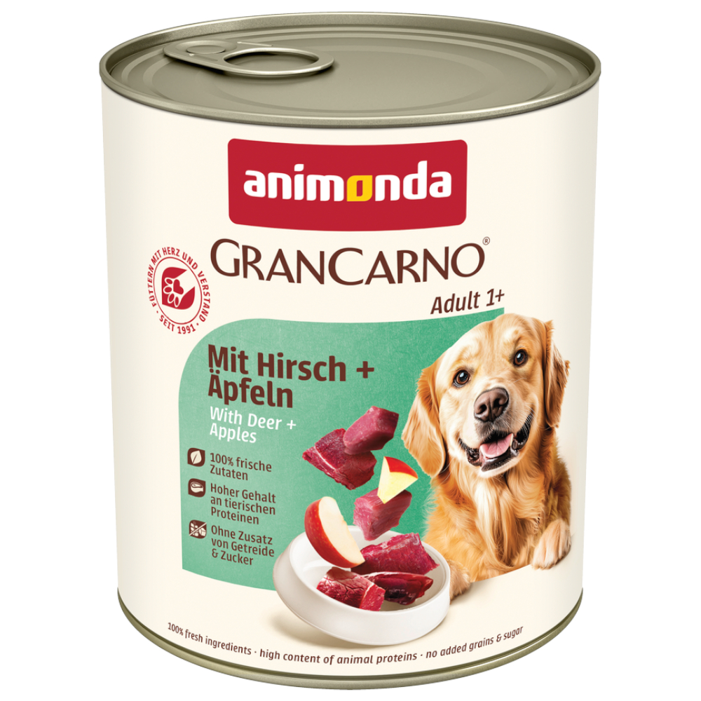 animonda GranCarno Original výhodná balení 24 ks (24 x 800 g) - jelení a jablka