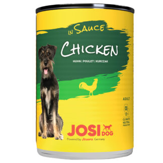 JosiDog vlhké krmivo v omáčce 2 x 12 ks (24 x 415 g) - kuřecí