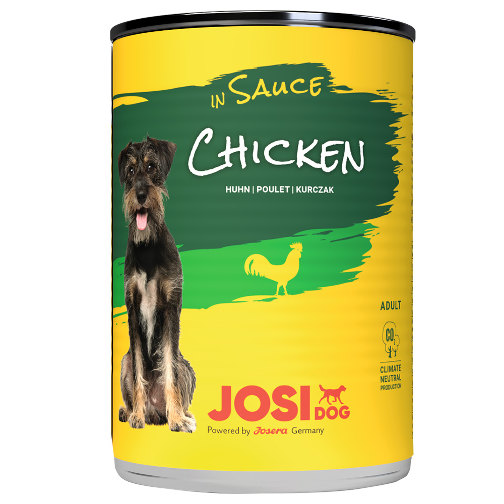 JosiDog vlhké krmivo v omáčce 2 x 12 ks (24 x 415 g) - kuřecí
