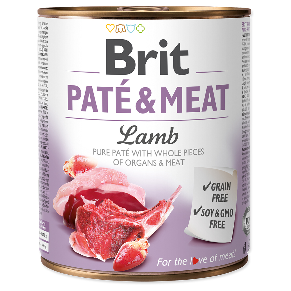 Výhodné balení Brit Paté & Meat Adult 24 x 800 g - jehněčí