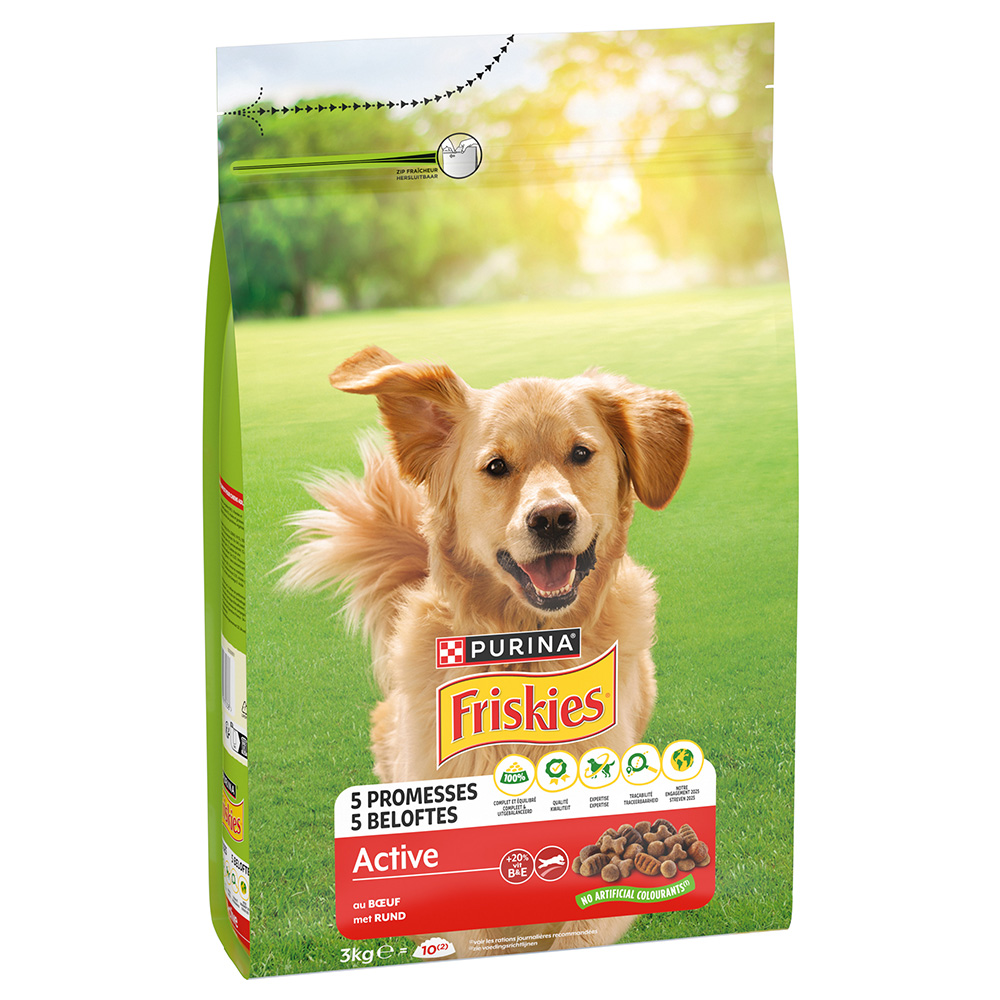 Purina Friskies Adult Dog Active s hovězím - Výhodné balení: 3 x 3 kg