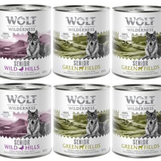6 x 800 g míchaná balení - Wolf of Wilderness - 6 x 800 g 4x jehněčí & kuřecí