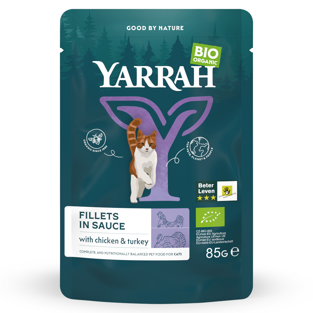 Yarrah Bio filety v omáčce 28 x 85 g - s krůtím