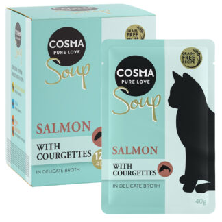 Výhodné balení Cosma Soup 48 x 40 g  - Losos s cuketou