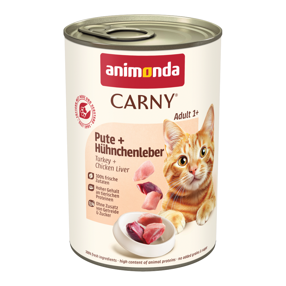 animonda Carny Adult 12 x 400 g - Krůta & kuřecí játra