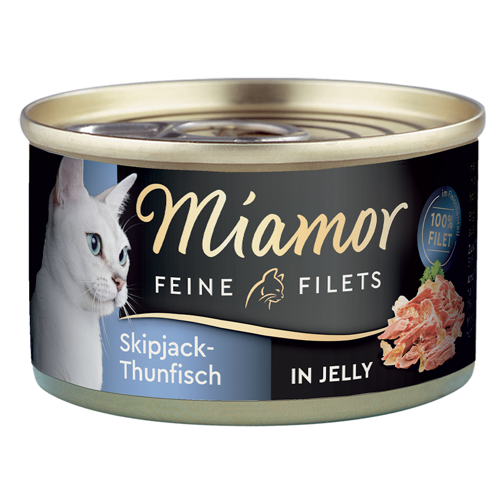 Výhodné balení Miamor Feine Filets 24 ks (24 x 100 g) - tuňák pruhovaný v želé