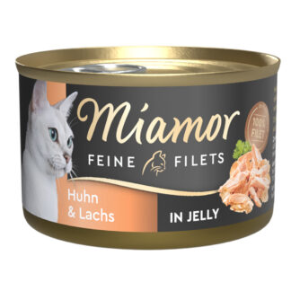Výhodné balení Miamor Feine Filets 24 ks (24 x 100 g) - kuřecí a losos v želé