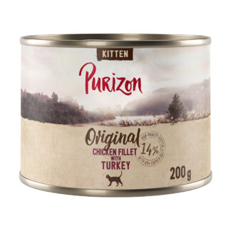 Purizon Original 12 ks (12 x 200 g) - bez obilovin - Kitten: kuřecí filé s krocaním