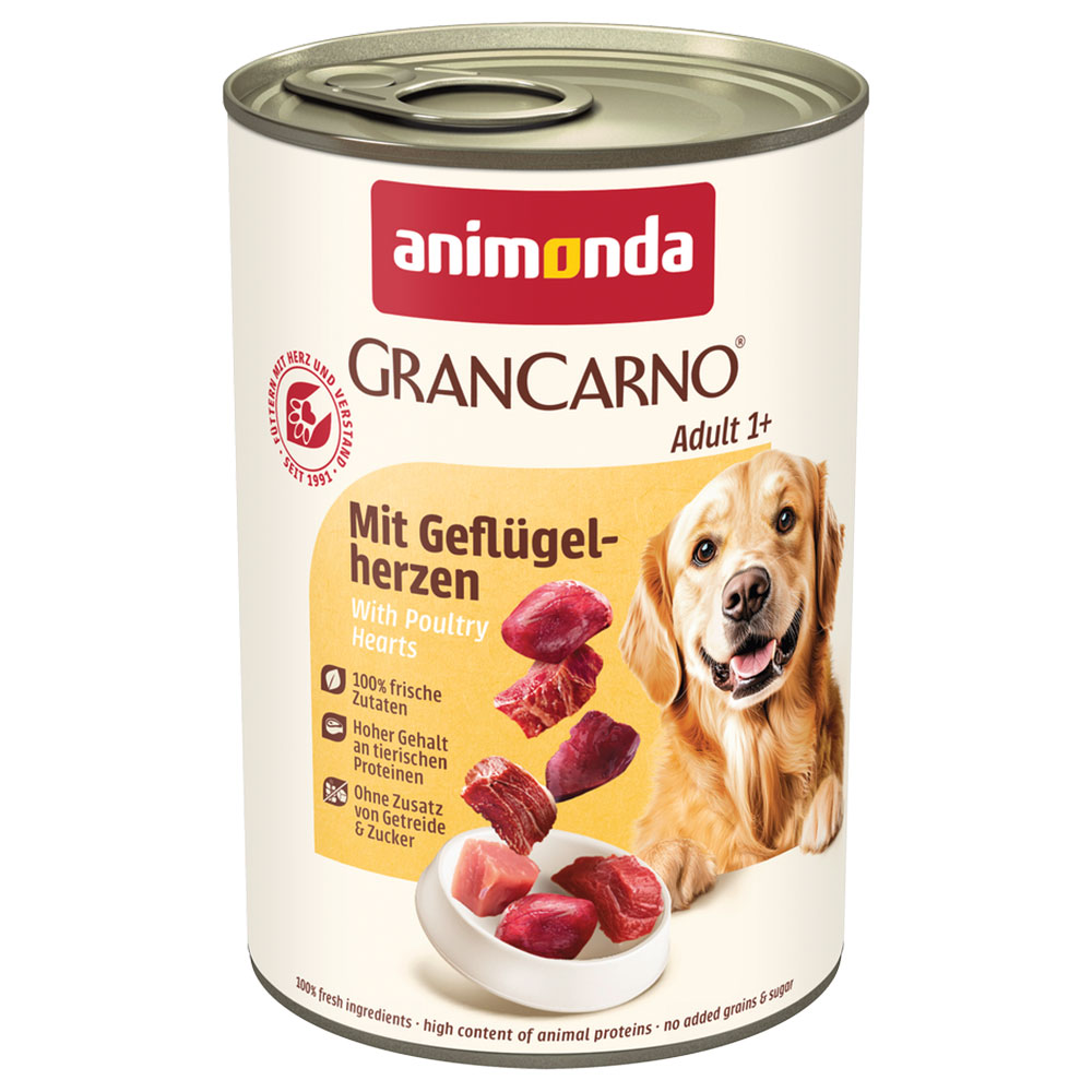 Výhodné balení animonda GranCarno Original 24 ks (24 x 400 g) - s drůbežími srdíčky: