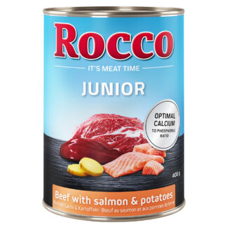 Rocco Junior 24 x 400 g - hovězí s lososem a brambory