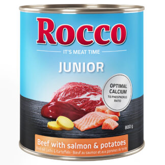 Rocco Junior 12 x 800 g - výhodné balení - hovězí s lososem a bramborami