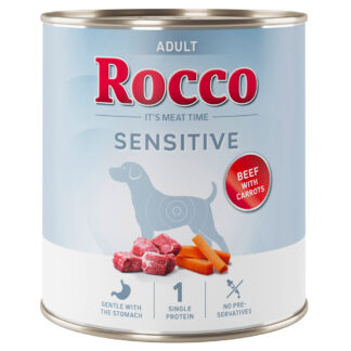 Rocco Sensitive 24 x 800 g nová receptura - 24 x 800 g: hovězí a mrkev