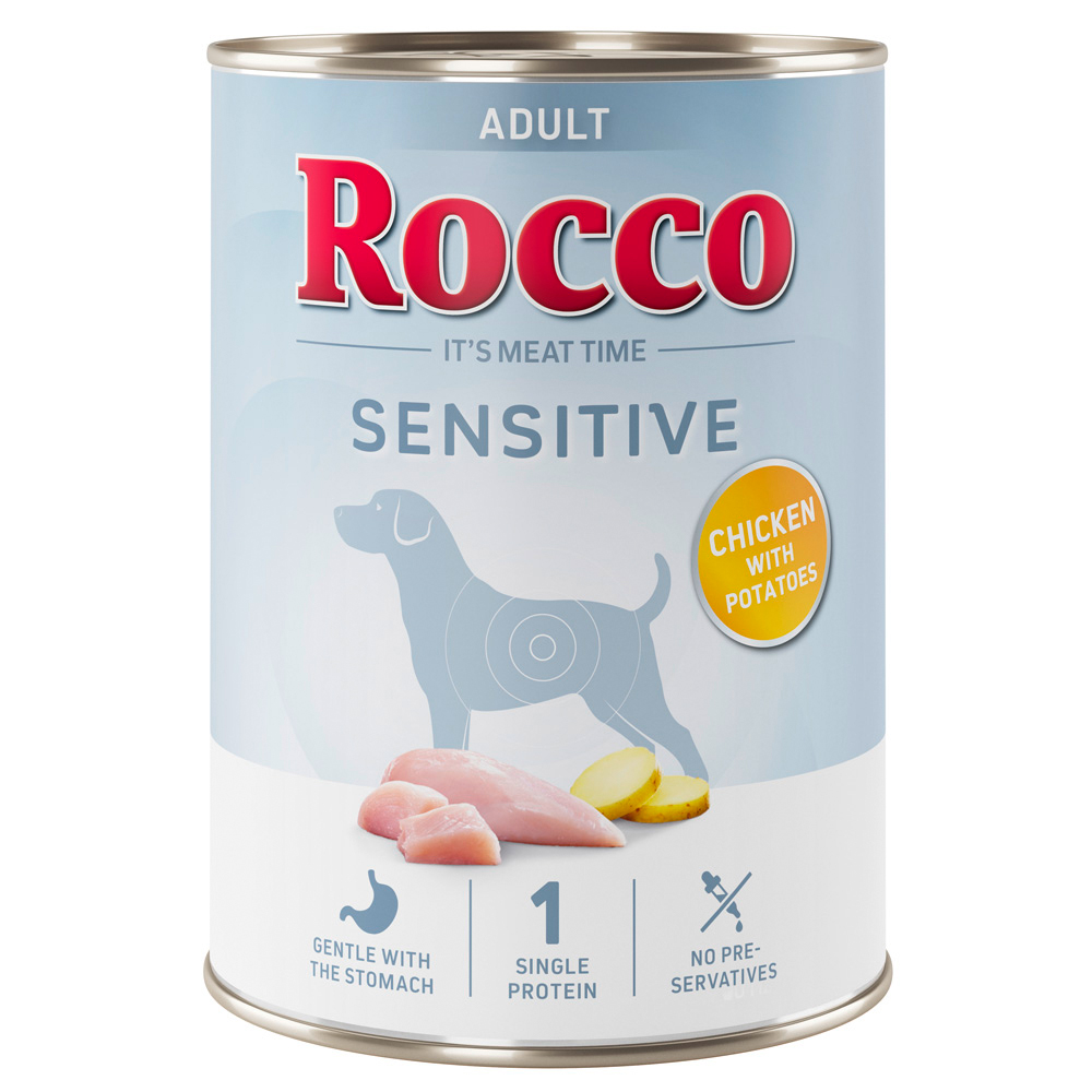 Rocco Sensitive 24 x 400 g nová receptura - 24 x 400 g: kuřecí a brambory