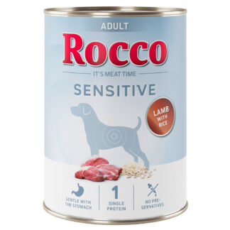 Rocco Sensitive 24 x 400 g nová receptura - 24 x 400 g: jehněčí a rýže