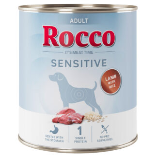 Rocco Sensitive 24 x 800 g nová receptura - 24 x 800 g: jehněčí a rýže
