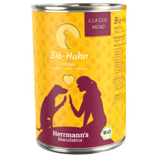 Herrmann's Bio-Menu 12 x 400 g - výhodné balení - Bio kuře s bio rýží