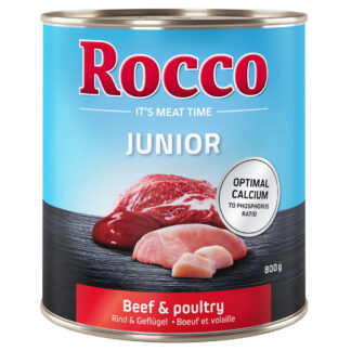 Rocco Junior 12 x 800 g - výhodné balení - drůbeží s hovězím