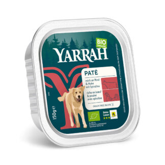 Yarrah Bio Paté 36 x 150 g - bio hovězí s bio spirulinou