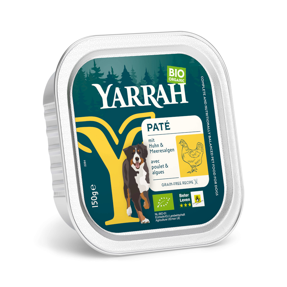 Yarrah Bio Paté 36 x 150 g - bio kuře s bio mořskými řasami