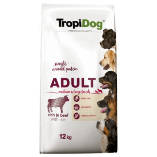 Tropidog Premium Adult Medium & Large Beef & Rice - 2 x 12 kg
