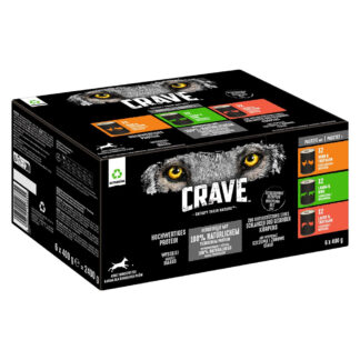 Výhodné balení Crave Adult 24 × 400 g - mix (3 druhy)