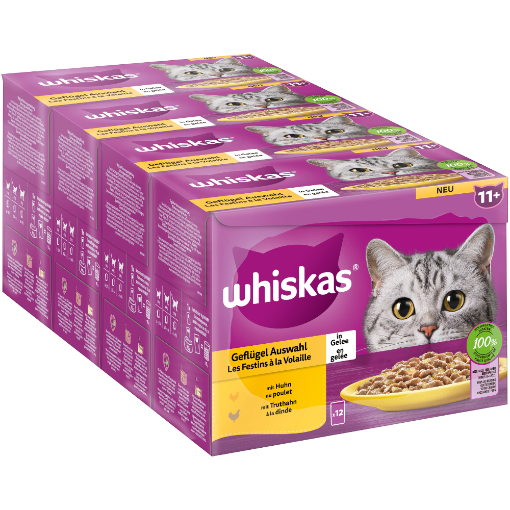 Megabalení Whiskas Senior kapsičky 48 x 85 g - 11+ drůbeží výběr v želé (85 g)