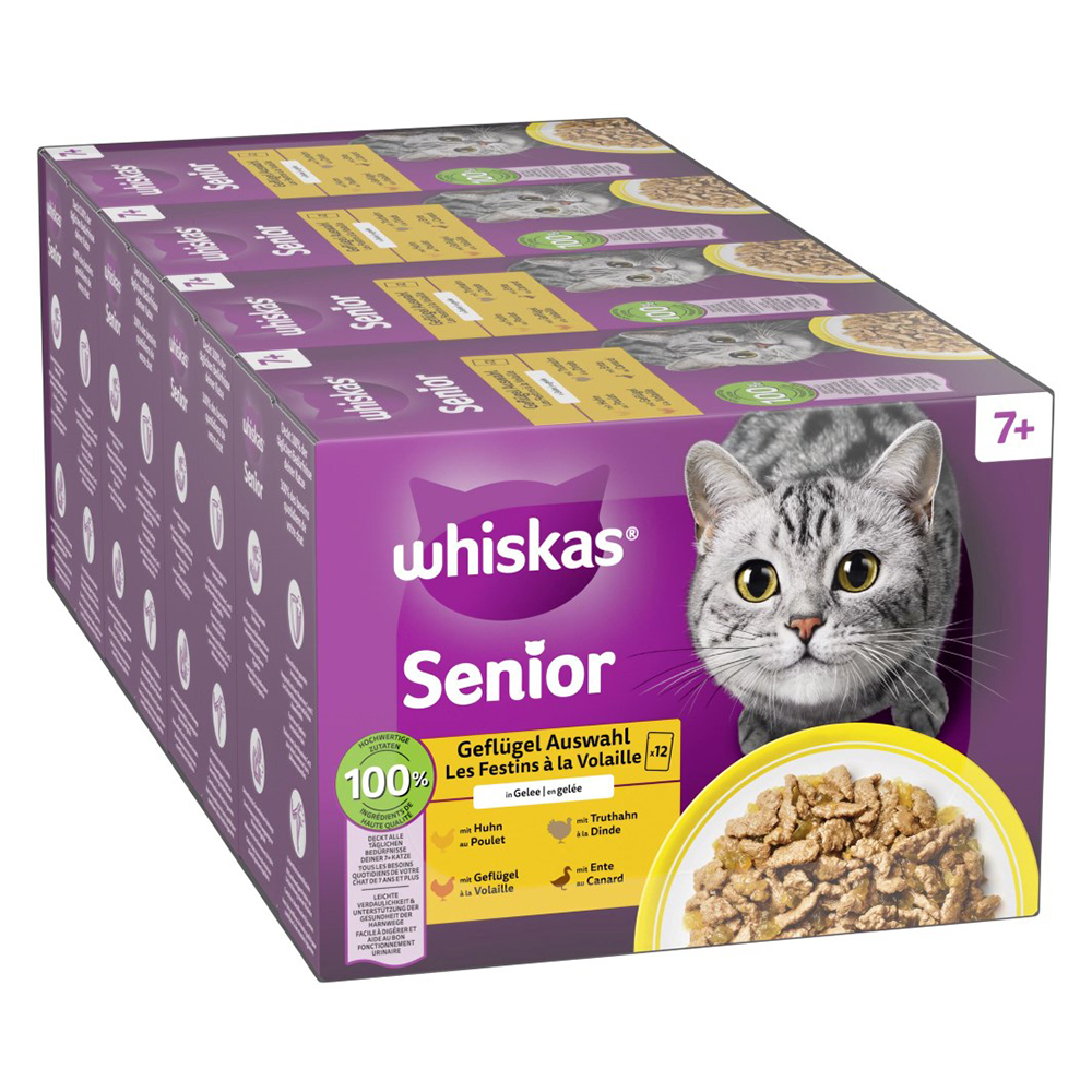 Megabalení Whiskas Senior kapsičky 48 x 85 g - 7+ drůbeží výběr v želé (85 g)