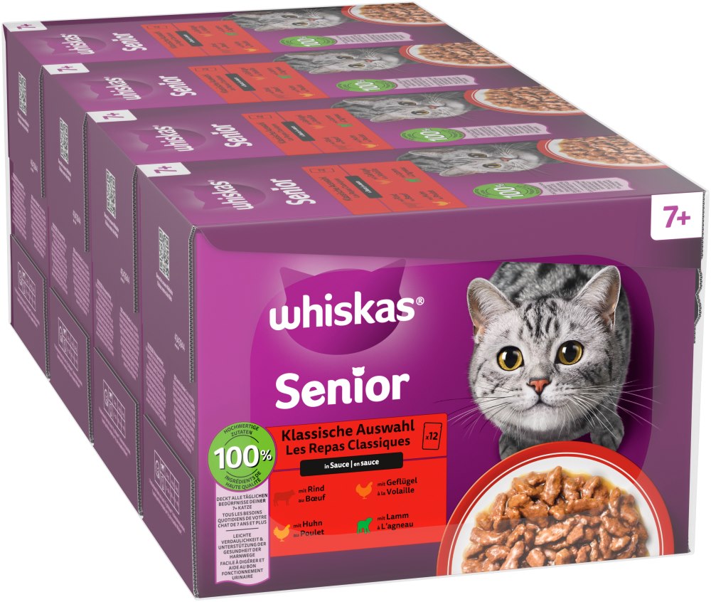 Megabalení Whiskas Senior kapsičky 48 x 85 g - 7+ klasický výběr v omáčce (85 g)