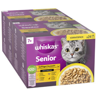 Megabalení Whiskas Senior kapsičky 48 x 85 g - 7+ drůbeží výběr v omáčce (85 g) - Kuře