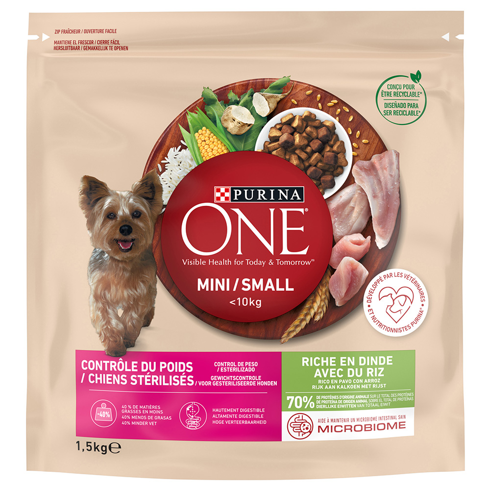 PURINA ONE Mini Weight Control / Sterilised Turkey & Rice - 18 kg (12 x 1