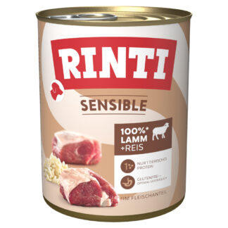 Výhodné balení RINTI Sensible 2 x 6 ks (12 x 800 g) - Jehněčí & rýže