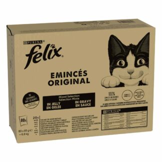Mega balení Felix Classic Pouches 80 x 85 g Mix - tuňák a treska