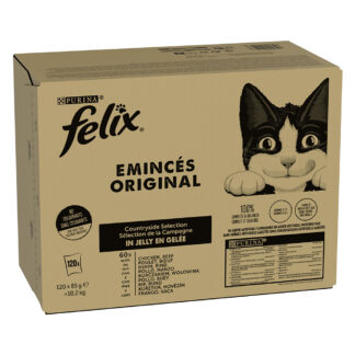 Jumbo balení Felix Classic Pouches 120 x 85 g - hovězí a kuřecí