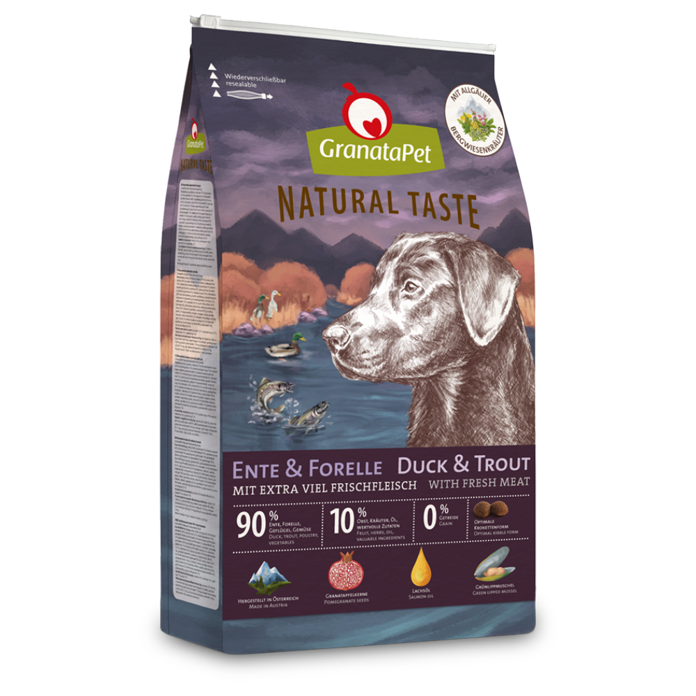 GranataPet Natural Taste kachní a pstruh - 2 x 12 kg