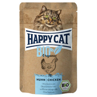 Výhodné balení Happy Cat Bio Pouch 24 × 85 g - bio kuřecí