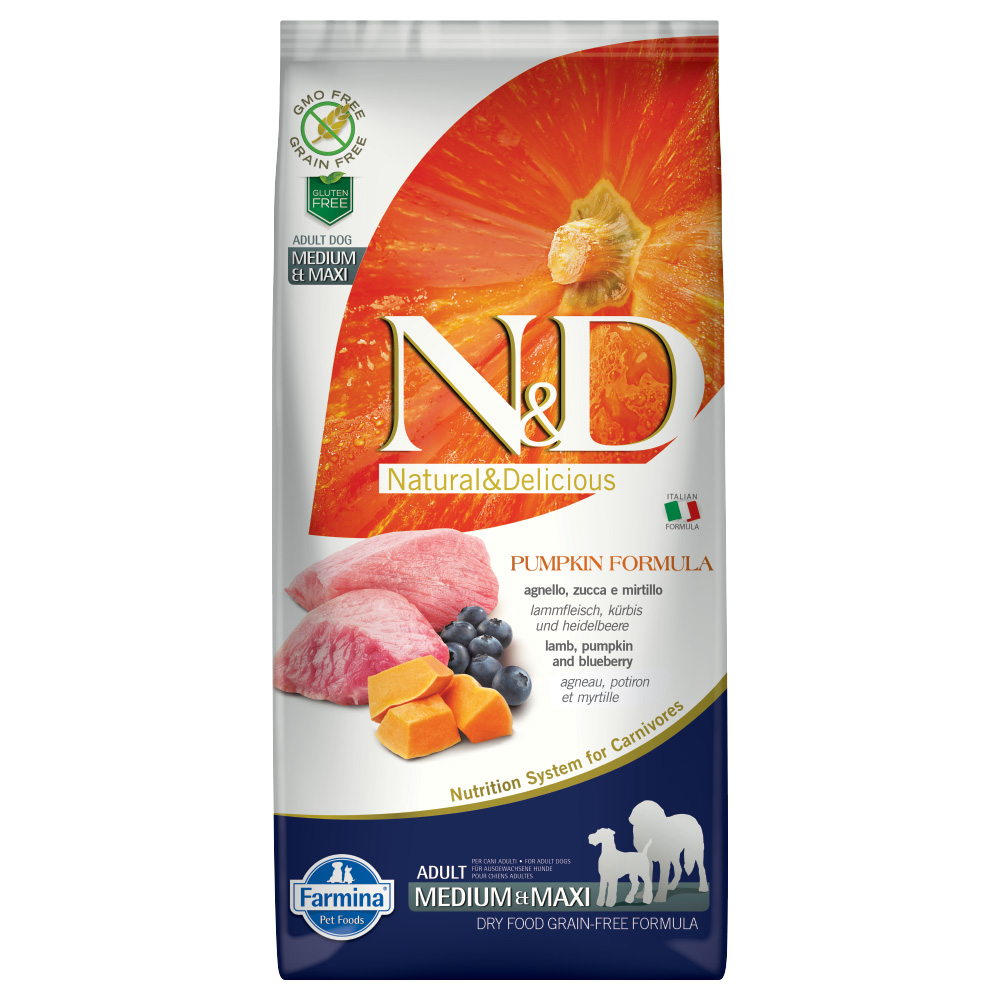 Farmina N&D Pumpkin Grain Free Adult Medium/Maxi Lamb & Blueberry - 2 x 12 kg