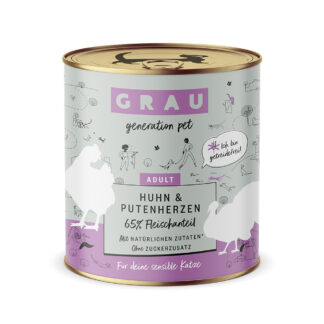 GRAU Adult bez obilovin 6 x 800 g - kuře & krůtí srdce