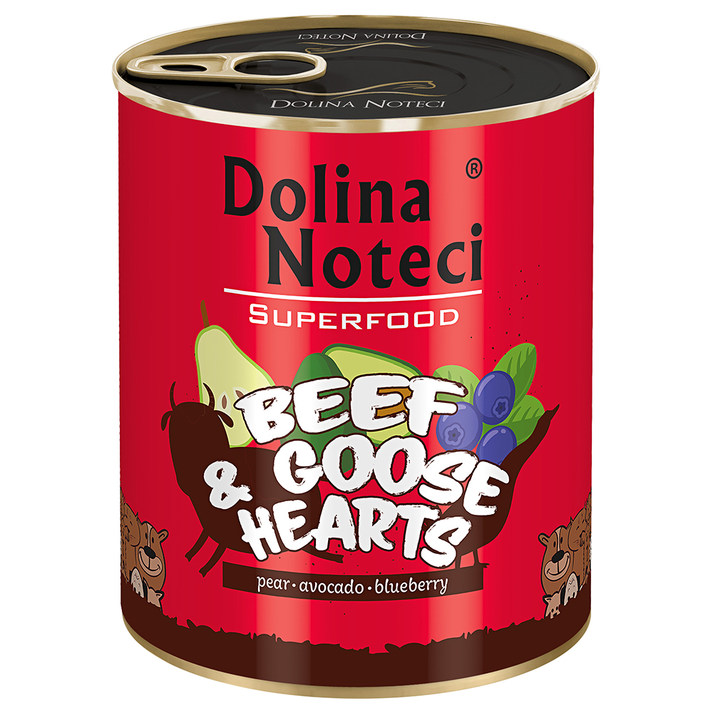 Výhodné balení Dolina Noteci Superfood 12 x 800 g - hovězí s husími srdíčky