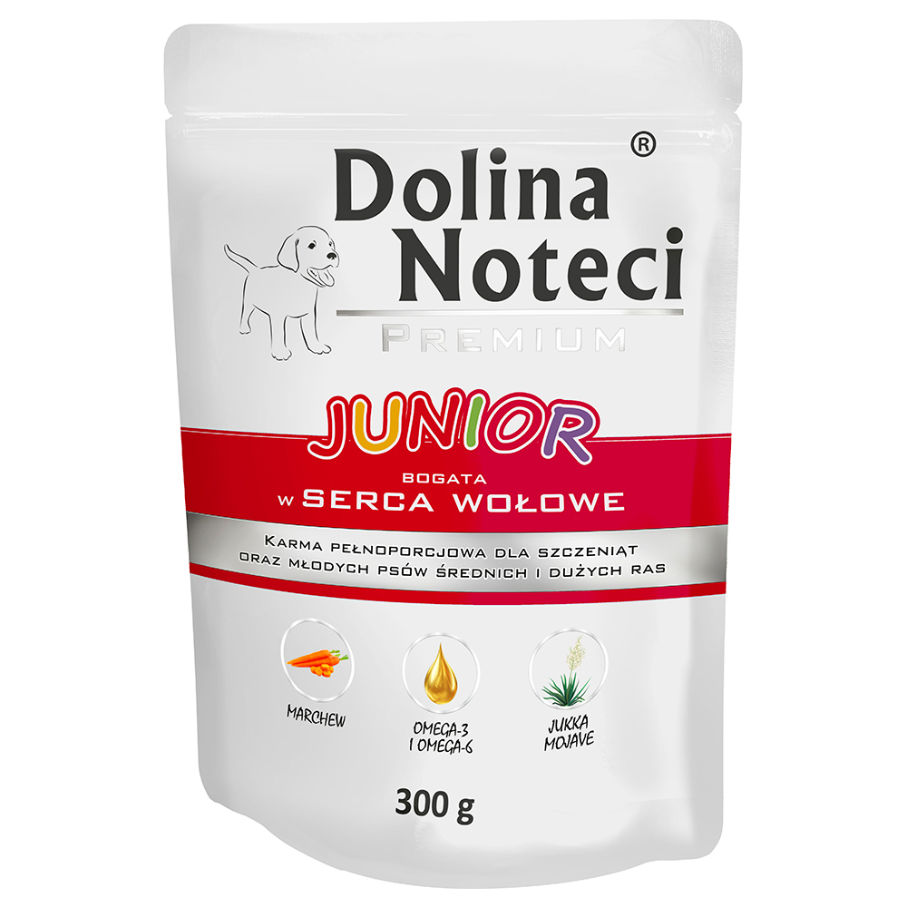 Výhodné balení Dolina Noteci Junior 20 x 300 g - hovězí srdce