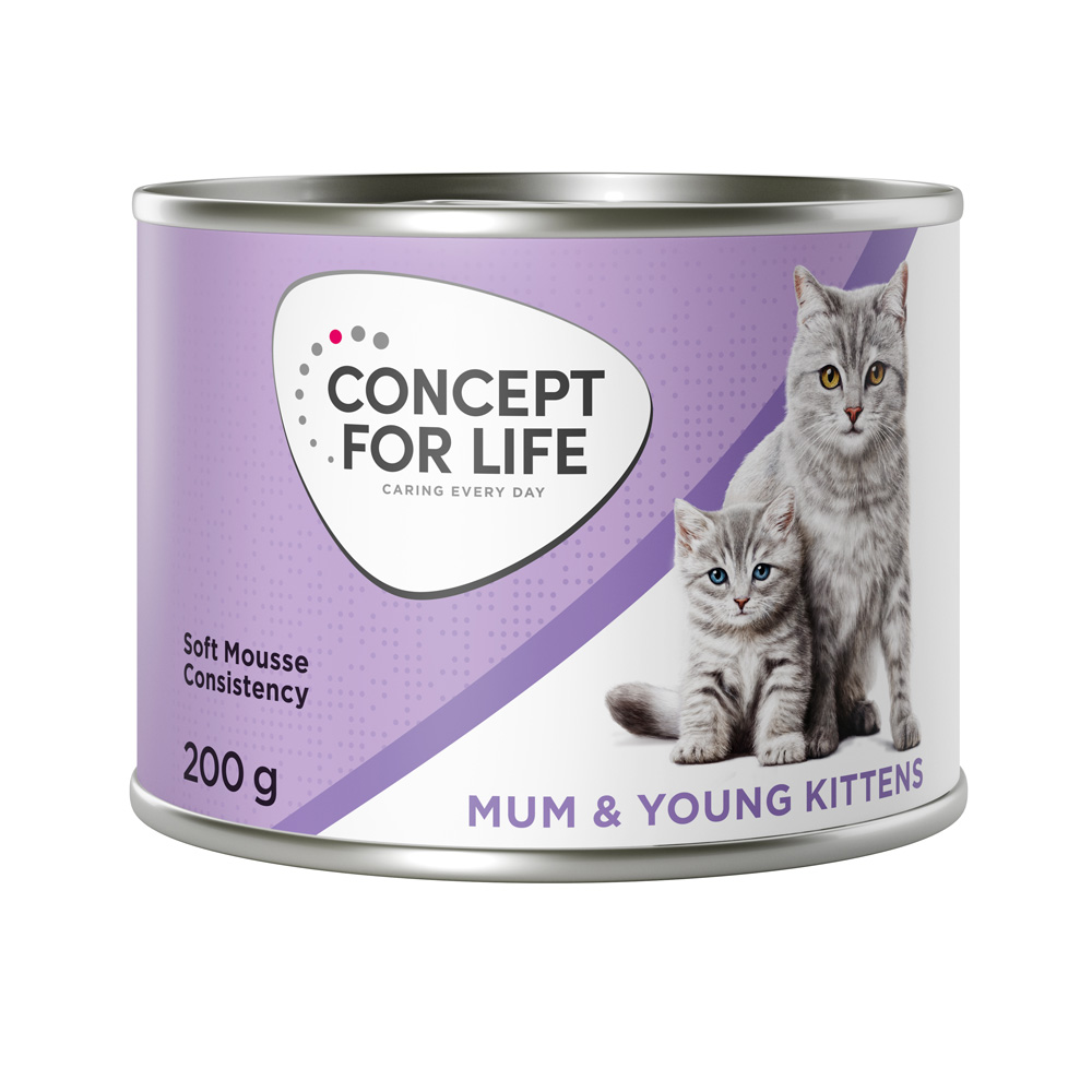 Concept for Life Mum & Young Kittens Mousse - nová receptura: výhodné balení: 24 x 200 g