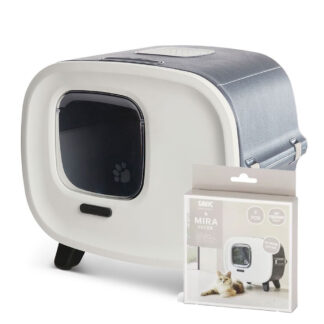 Savic Mira toaleta pro kočky - startovací sada: toaleta šedá/bílá + 2 náhradní filtry