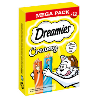Dreamies Creamy Snacks kuřecí s lososem - výhodné balení 84 × 10 g