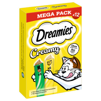Dreamies Creamy Snacks - výhodné balení: kočičí máta a sýr 84 ks (84 x 10 g)