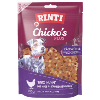 RINTI Chicko Plus kostky šunka a sýr - 12 x 80 g