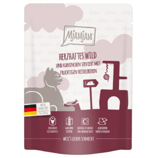 Výhodné balení MjAMjAM Quetschie 24 x 300 g - zvěřina a králičí s borůvkami