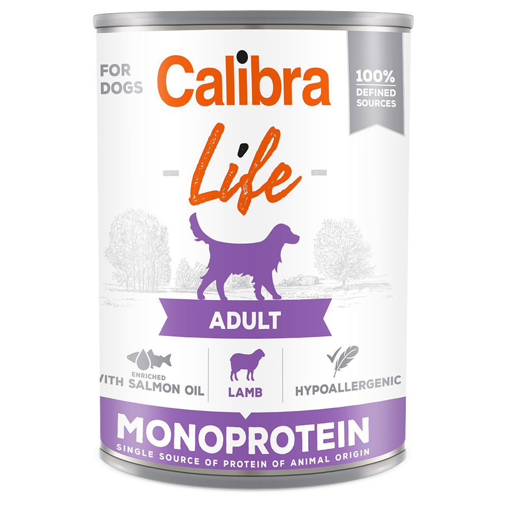 Výhodné balení Calibra Dog Life Adult 12 x 400 g - Lamb
