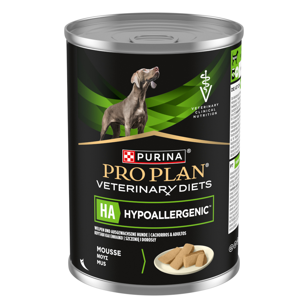 PURINA PRO PLAN Veterinary Diets Canine Mousse Hypoallergenic - výhodné balení: 24 x 400 g