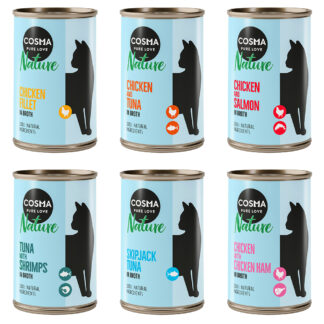 Výhodné balení Cosma Nature 24 x 140 g - mix (6 druhů)