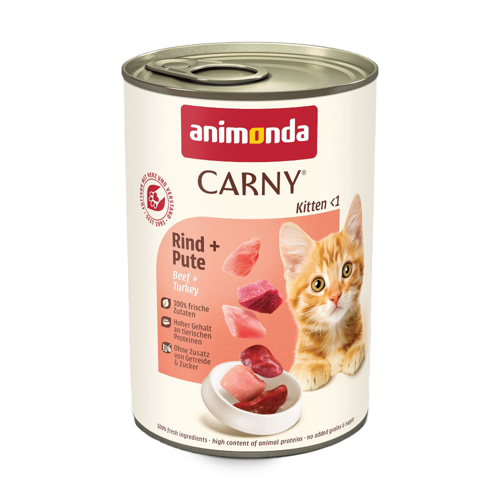 animonda Carny Kitten 12 x 400 g - Hovězí a krůtí